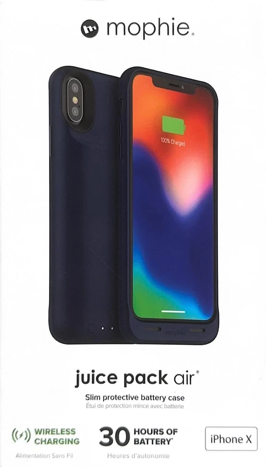 Funda Batería Inalámbrica Mophie Juice Pack Hecha para Apple iPhone X - Azul Foto 1 de 2