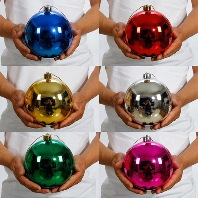 1 Weihnachtskugel Kunststoff 15-30cm groß bruchsicher glanz Christbaumkugeln XXL - Bild 1 von 4