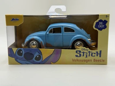 Jada Disney Stitch Volkswagen Beetle 1:32 Die-Cast – Hollywood Rides Collectible - Image 1 of 4