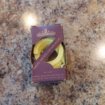 MCM Sears Harmony House Bath Shower Curtain Yellow Stars NIB Vintage  - Image 1 of 4