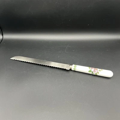 Portmeirion Botanic garden Serrated Bread Knife Floral Design Porcelain Handle Foto 1 de 4