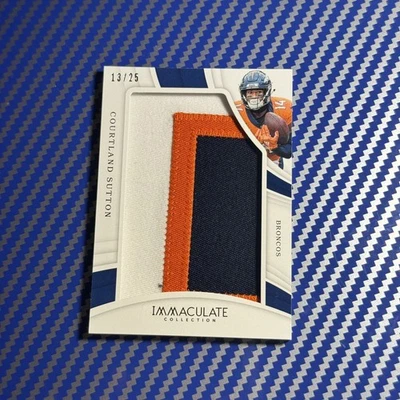 Courtland Sutton 2019 Panini Immaculate Game Worn Used Patch /25 #IL-14 - Image 1 of 2