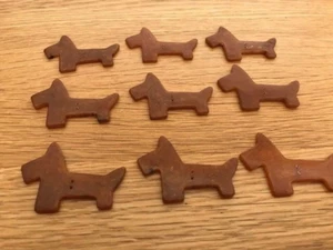 9 x Vintage Buttons - Scottie Dogs - Brown Marble Bakelite SCOTTY DOG - Picture 1 of 7