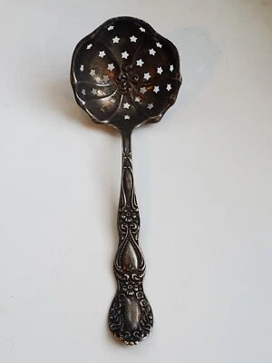 Cuchara/cucharón tamiz azúcar plata esterlina Baker Manchester principios de 1900, 5" l Foto 1 de 4