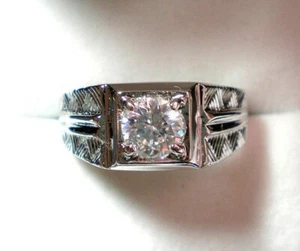 18 KGP  Solitaire CZ  Wedding/Engagement Ring Men's Various Size - Picture 1 of 2