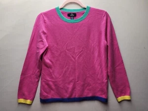 Lands End M/P 10-12 Cashmere Pullover Sweater Pink Yellow Green Purple 2224 - Picture 1 of 4