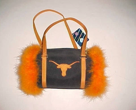 TEXAS LONGHORNS NCAA Big 12 Sandol Living Fashion Black Orange Handbag New Cover