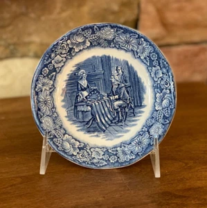 Liberty Blue ~ historische Kolonialszenen ~ Betsy Ross ~ 5" Dessertschale - Bild 1 von 4
