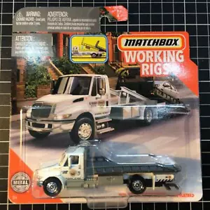 Matchbox Working Rigs International Durastar 4400 Flatbed White Diecast Toy Car - Picture 1 of 3