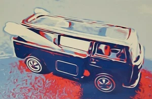 Hot wheels Redline Beach Bomb Postcard Art work - Picture 1 of 2
