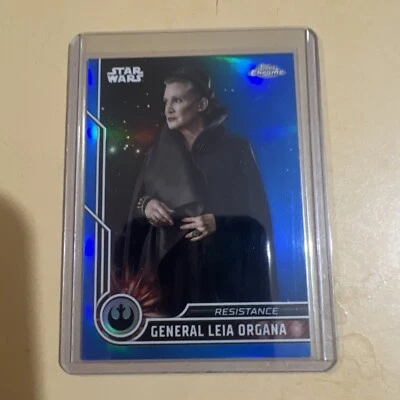 General Leia Organa #/150 2023 Topps Chrome Star Wars Blue Refractor #56 - Image 1 of 2