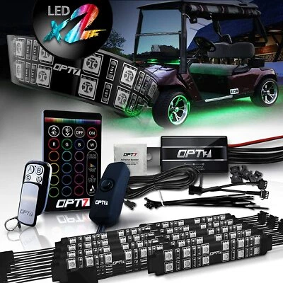 OPT7 Golf Cart LED Neon Light Under Glow Body Pair Strip for Caddy Club Car EZGO - Image 1 of 4