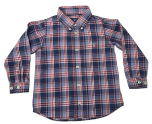 GANT Boys Age 24 Months 92cm Blue,Red Checked Shirt Long Sleeved 100% Cotton New - Picture 1 of 8