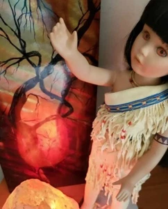 Danbury Mint Co. Brave & Free Pocahontas 18 inch Porcelain Doll Susan Wakeen - Picture 1 of 15