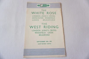 1951 The White Rose & West Riding Tren con nombre Horario Publicidad  - Imagen 1 de 3