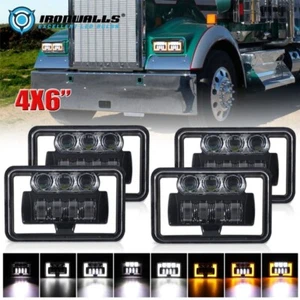 For Chevrolet Monte Carlo 1980-1988 4PCS 4x6" LED Projector Headlight Hi-Lo Lamp - Picture 1 of 12