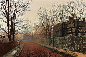 Ein Novembermorgen Gemälde von John Atkinson Greenshaw Reproduktion - Bild 1 von 3