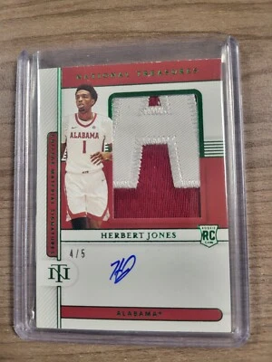 HERBERT JONES 2021-22 National Treasures Collegiate PATCH AUTO RC 4/5  - Image 1 of 2