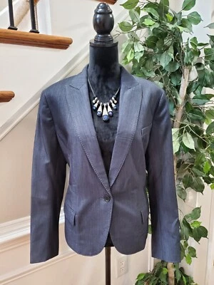 Anne Klein Women's Gray Polyester Long Sleeve Single Breasted Blazer Size 16 - Image 1 of 4