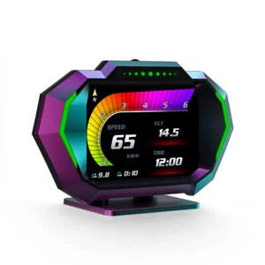 Car HUD OBD+GPS Head Up Display Speedometer Slope Meter Water Temp Compass P24 - Picture 1 of 16