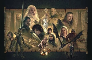 Weta Le Due Torri Montaggio Litografia VanderStelt Ltd Ed 722/2000 30x24 LOTR - Foto 1 di 1