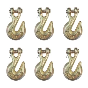 Paquete de 6 ganchos de agarre para horquilla G70 de 3/8" gancho de cadena de remolque plataforma para camión remolque amarre - Imagen 1 de 9
