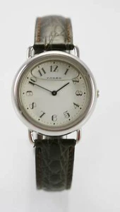 Fossil Uhr Unisex Weiß Edelstahl Silber Batterie Braunes Leder Quarz - Bild 1 von 3