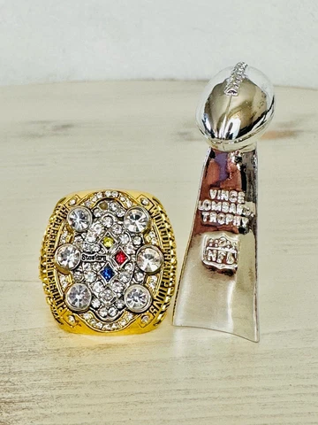 2008 Pittsburgh Steelers Ring + Trophy, Super Bowl Championship, USA SHIP Cover