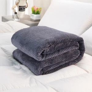 Dreamscene Luxury Popcorn Waffle Blanket Large Warm Fleece Throw Over Bed Travel - Picture 1 of 33
