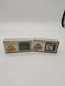 Vintage  American Greetings Cards Happy  Birthday Dinosaur Box Lot Of 2 Gift New - Picture 1 of 6