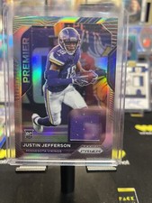 Justin Jefferson Prizm Premier Silver Patch Rookie Card