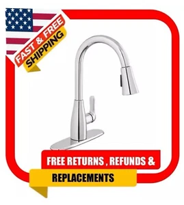 Glacier Bay McKenna Single-Handle Pull Down Sprayer Kitchen Faucet Chrome - Picture 1 of 9
