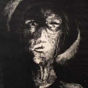 Andreas Dress Gorki Kopf Lithographie 1976 signiert ostdeutsche Kunst Probedruck - Bild 1 von 4
