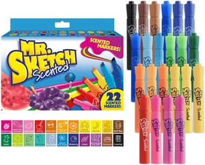 Mr. Sketch Scented Markers, Chisel Tip Marker, Assorted Colors, 22 Count - Picture 1 of 4