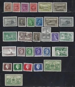 Canada 1942-1963 Deletion of Official Stamps 30 MH F, FV Stamps $139 - Picture 1 of 1