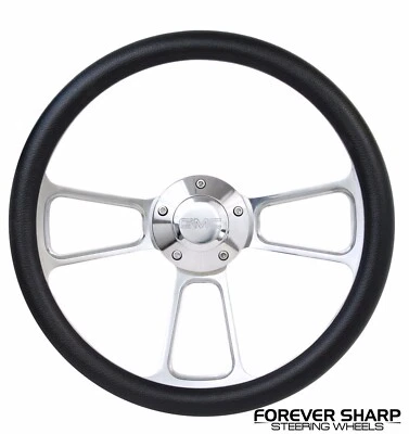 1974-94 GMC Truck Jimmy 14" alumínio preto conjunto de volante com adaptador - Imagem 1 de 4