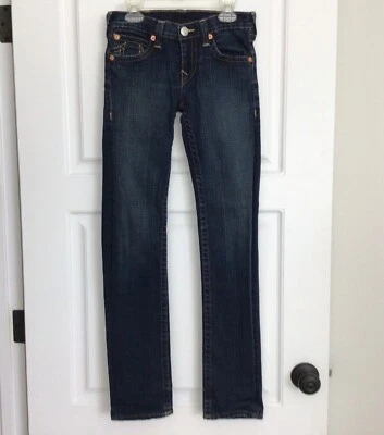 Pantalones de mezclilla True Religion para niñas Julie etiqueta de cuero talla 14 Foto 1 de 4