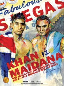 KHAN vs MAIDANA Official Onsite fight poster by Richard T. Slone - Picture 1 of 1