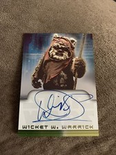 2001 Topps Star Wars Evolution Warwick Davis As Wicket W. Warrick Autograph 