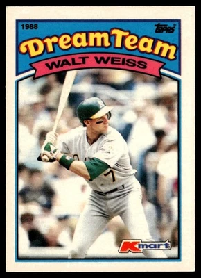 1989 Topps Kmart Dream Team Walt Weiss Oakland Athletics #4 - Image 1 of 2