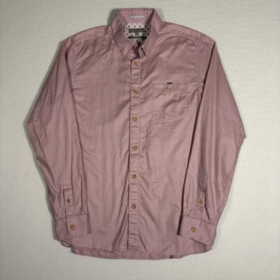 Camisa de vestir Ted Baker London rosa manga larga abotonada para hombre talla mediana #T0063 Foto 1 de 4
