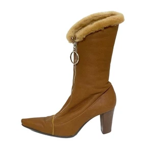 Auth sergio rossi - Dark Brown Mouton Women's Boots - Picture 1 of 9