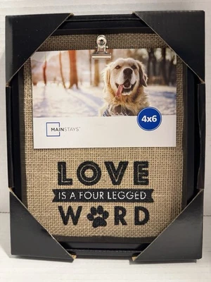 Marco de fotos Mainstays Love is a Four Legged Word Arpillera 4" x 6" - Nuevo Foto 1 de 4