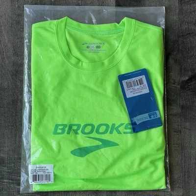 Camiseta Brooks Podium Manga Corta Para Hombre Talla XS Verde Correr Aire Libre Activo Top Foto 1 de 4