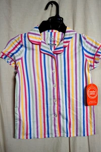 WONDER NATION GIRLS 2 PIECE MULTI COLORED 'STRIPED' PAJAMAS/SIZE XS (4-5)/NEW - Picture 1 of 2