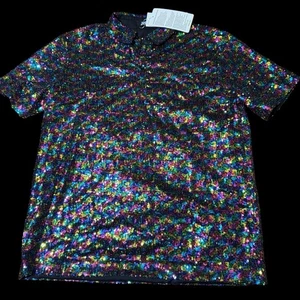 Camisa Jogal Festival Lentejuelas Arco Iris | Hombre Talla Pequeña - Imagen 1 de 4