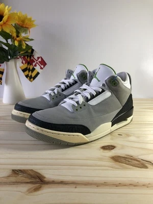 Nike Air Jordan 3 III Retro Clorofila US12 UK11 136064-006 Negro Blanco Cemento Foto 1 de 4