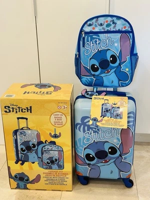 Disney Stitch Carry On Luggage And Backpack  Set of 2 pcs With Luggage Tag New - Image 1 of 4