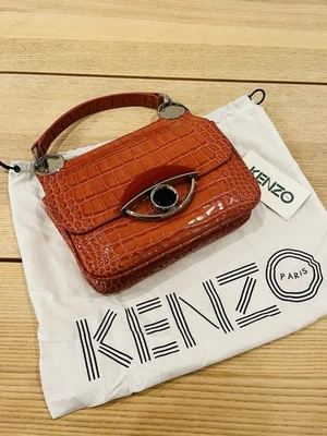 🆕️  KENZO Medium Tali Croc Eye Motif Orange Leather Bag BNWT MSRP $650 - Image 1 of 4