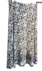 Jupe femme Lularoe noir/blanc motif floral Azur S neuve avec étiquette - Photo 1/6